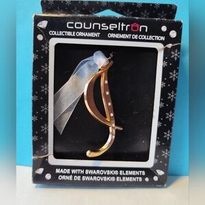 3/$25💙CounselTron Collection Letter "I" Ornament made with Swarovski elements